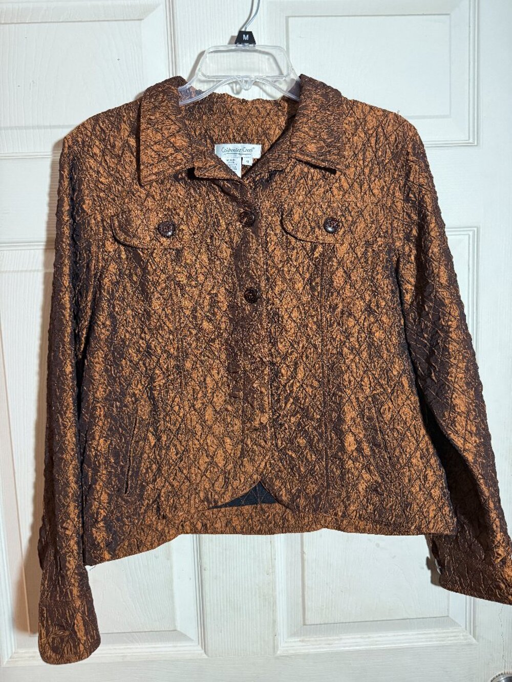 Coldwater Creek Bronze Crinkle Jacket Size M